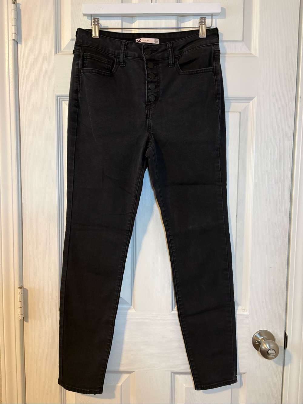 SO Black Skinny High-Rise Button-Fly Jeans